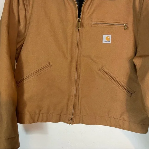 Carhartt Men's Size 48 Blanket Lined Detroit Jacket Tan Brown Zipper Zip Up - Picture 5 of 10